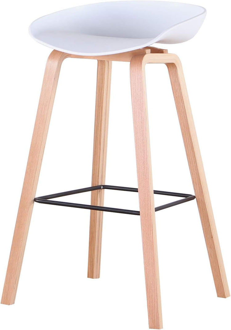 Pack 2 Taburetes Bar Nórdico Viggo 75 cm| Exterior Blanco