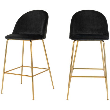 Taburete Piso Maya Grey | Velvet Negro 66cm