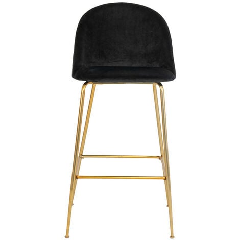 Taburete Piso Maya Grey | Velvet Negro 66cm