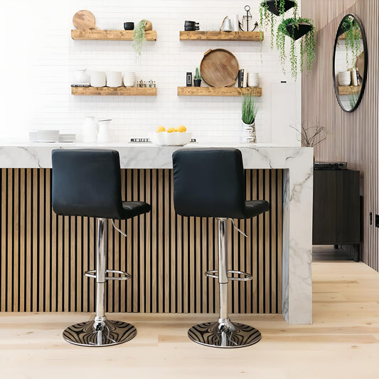 Pack 2 Taburetes Ivar Negro (84cm -105cm)  Altura Regulable| Vintage