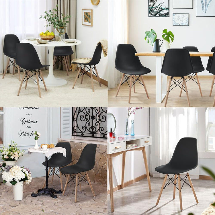 Pack 4 Tulip Negras Acolchadas | Diseño Moderno