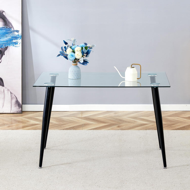 Mesa Rectangular Vitreo 130x80 (Negro) | Vidrio Templado