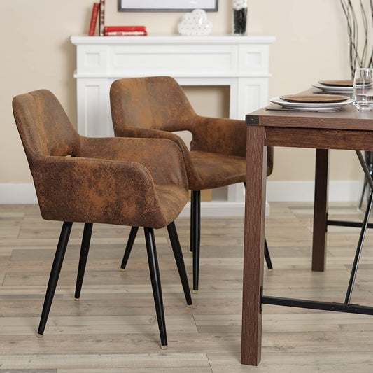 Pack 2 Butaca Sitial Burgos | Ecocuero Café | Cómoda y Elegante