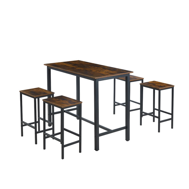 Pack Mesa Alta + 4 Taburetes Bar | Estilo Industrial