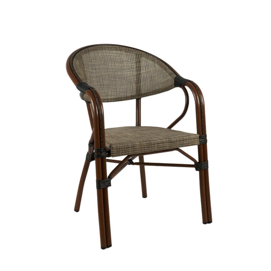 Silla Parisina Lyon Beige | Reposabrazos | Resistencia al Aire Libre