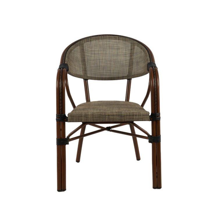 Silla Parisina Lyon Beige | Reposabrazos | Resistencia al Aire Libre