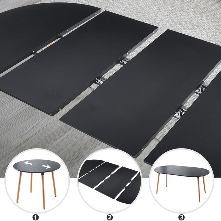 Mesa Extensible Bayona Negro | 100cm a 180cm
