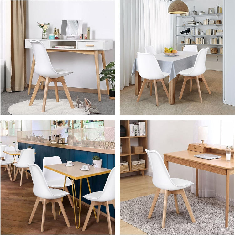 Pack 4 Tulip Blancas Acolchadas | Diseño Moderno