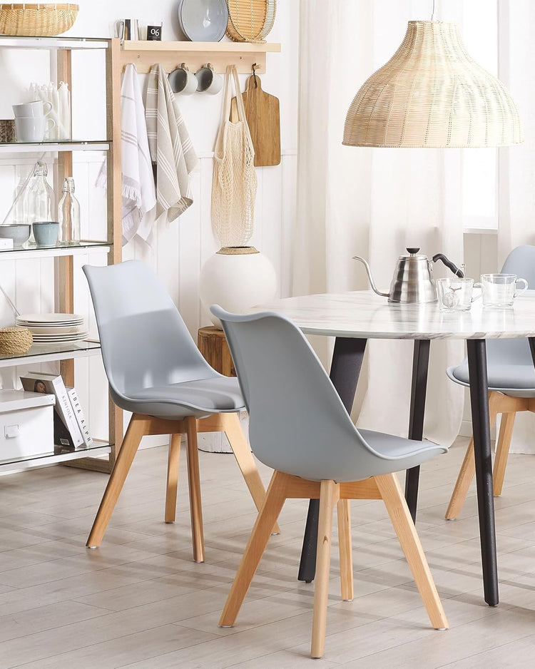 Pack 4 Tulip Gris Acolchadas | Diseño Moderno