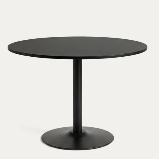 Mesa Redonda Letta Negro 80cm | Metal & MDF