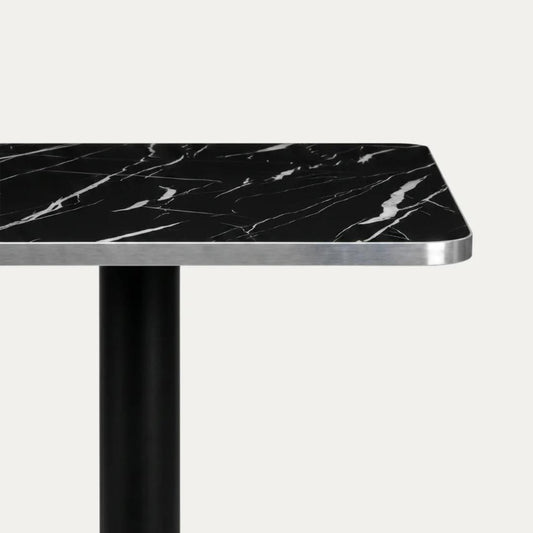 Mesa Cuadrada Roma Negro 70x70cm | Efecto Mármol