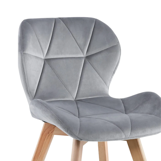 Pack 4 Sillón Rubik Gris | Velvet & Madera