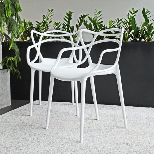 Pack 4 Sillas Masters Blancas | Ideal Terraza y Interior