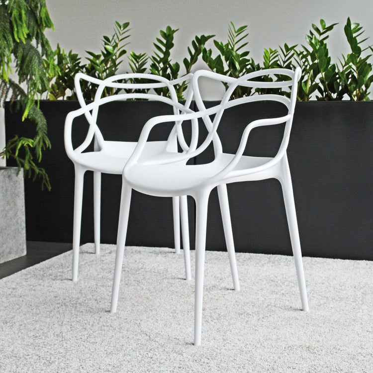 Pack 4 Sillas Masters Blancas | Ideal Terraza y Interior