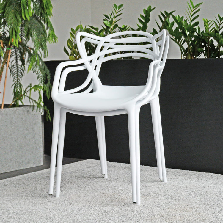 Pack 4 Sillas Masters Blancas | Ideal Terraza y Interior