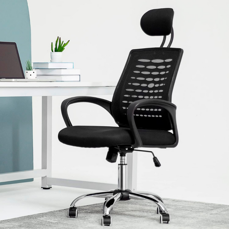 Silla Oficina Neo Negra | Apoyabrazos y Cabecera Ajustables