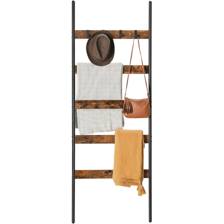 Perchero Escalera Hober | 5 Niveles Madera y Metal Negro