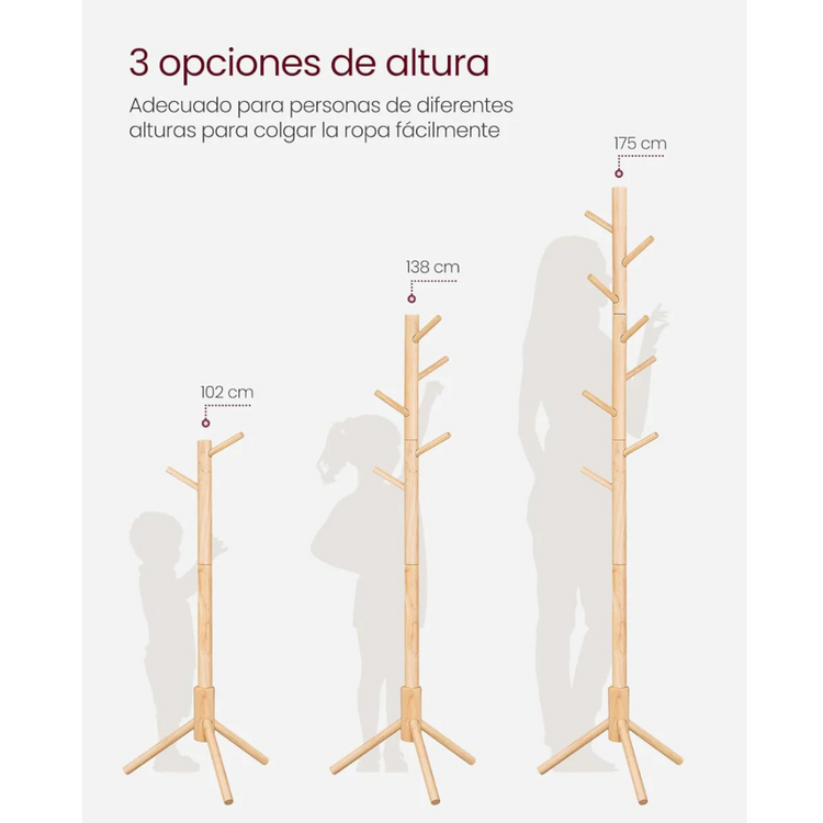 Perchero Remo | Estilo Arbol  | Madera color natural