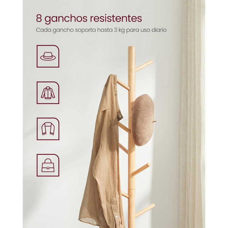 Perchero Remo | Estilo Arbol  | Madera color natural