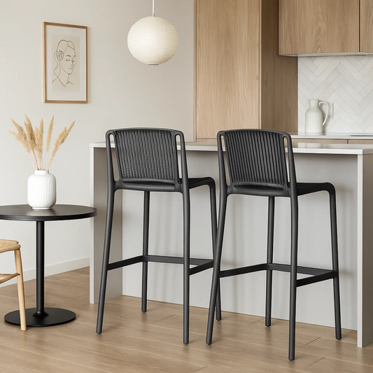 Pack 4 Taburete Piso Bar Milroy 74cm | Apto para Interior y Exterior