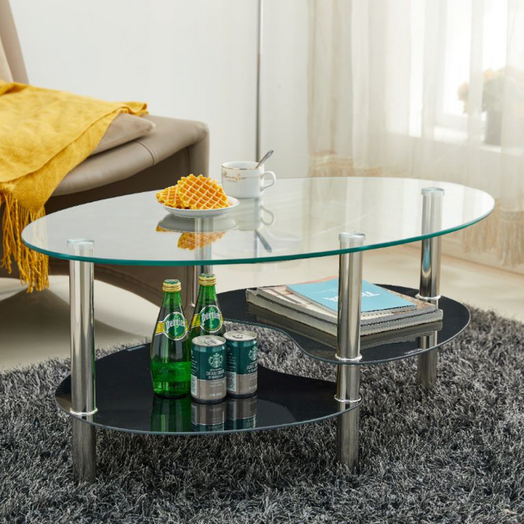 Mesa de Centro Moderna Martina con 2 Caras - Vidrio Templado