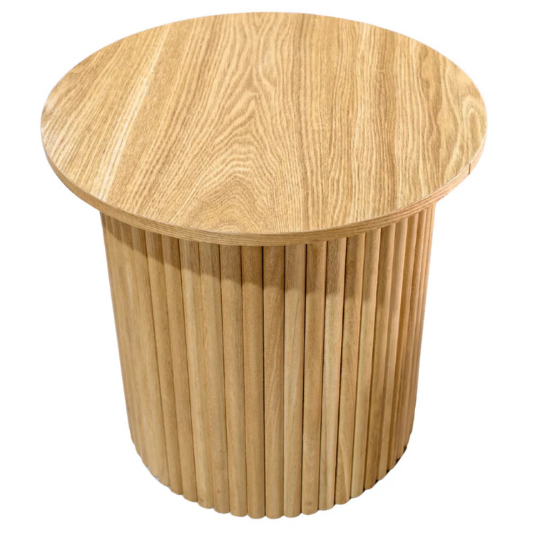 Mesa Auxiliar Redonda Karla D40 cm | Madera Natural
