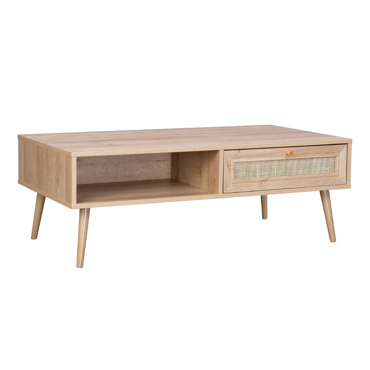 Mesa Centro Marshall | Rattan y Madera | Estilo Natural