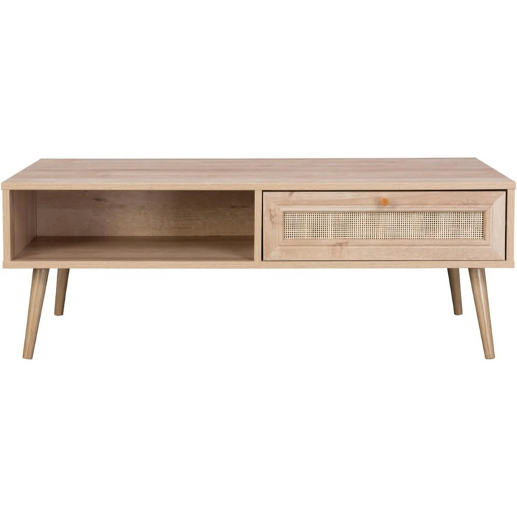 Mesa Centro Marshall | Rattan y Madera | Estilo Natural