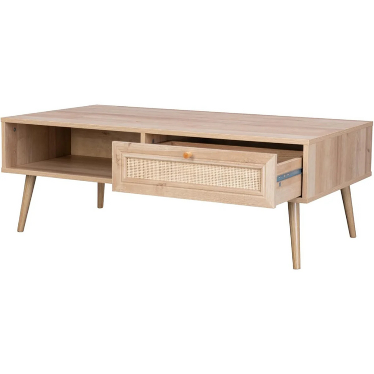 Mesa Centro Marshall | Rattan y Madera | Estilo Natural