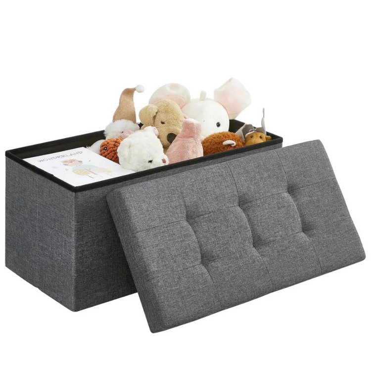 Banqueta Baul Takoma Gris | Plegable con Almacenaje