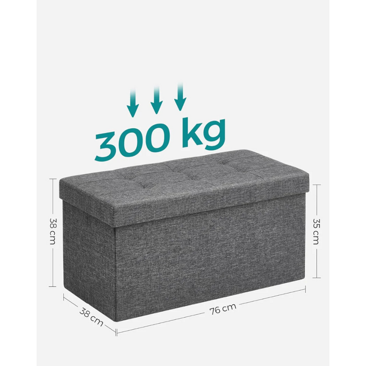 Banqueta Baul Takoma Gris | Plegable con Almacenaje