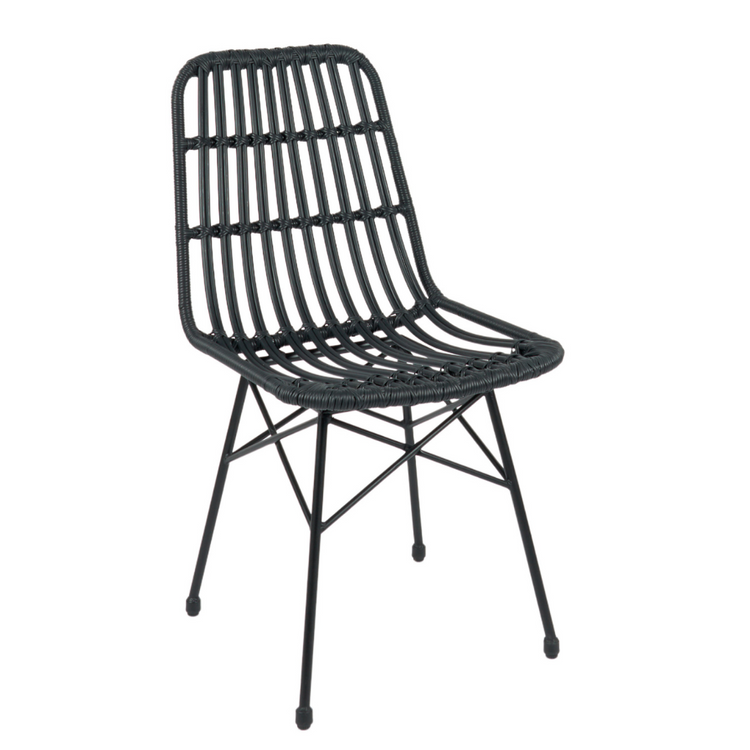 Pack 4 Sillas Grecia | Diseño en Rattan color Negro