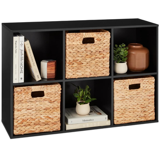 Mueble Organizador Pasco Negro | Con Canastos de Mimbre