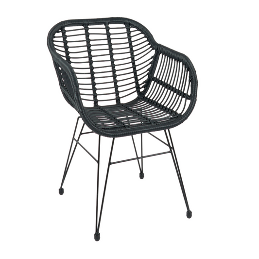Butaca Grecia Negro | Diseño en Rattan