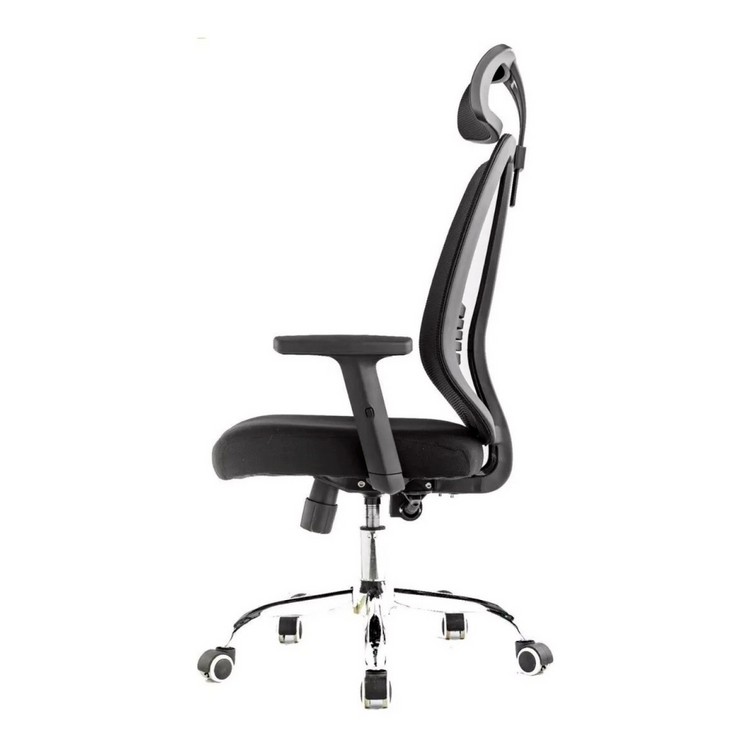 Silla Oficina Ergonómica Flexa Negra | Apoyabrazos y Reposacabezas Ajustable
