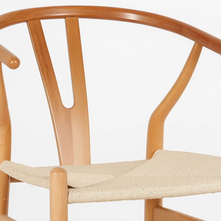 Taburete Wishbone 75cm | Madera & Cuerda Natural