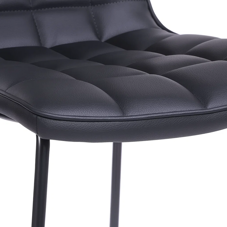 Taburete Piso Bar Milano 65cm | Cuero Sintético Negro