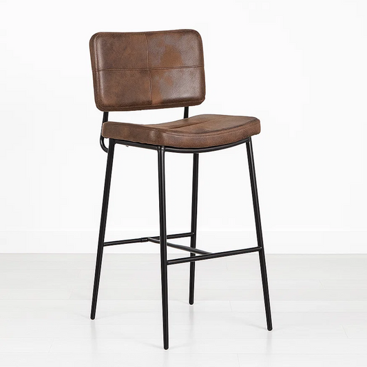 Taburete Piso Bar Dixon 68cm | Cuero Sintético Café