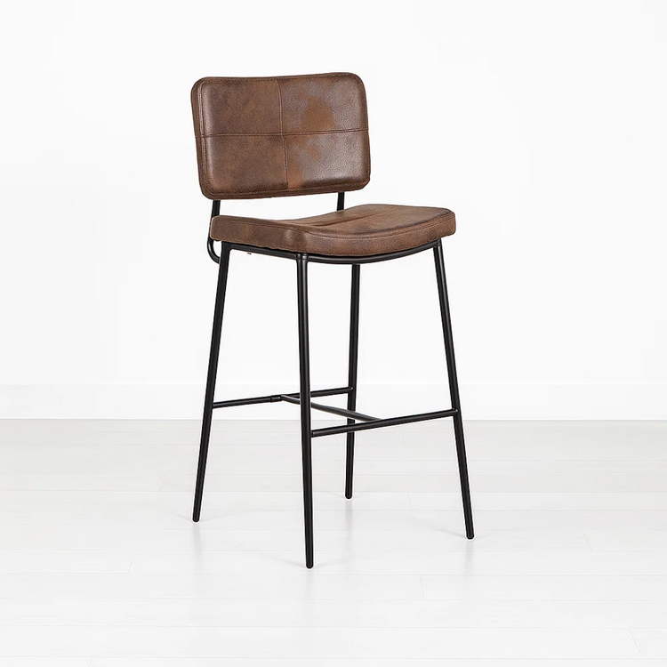 Taburete Piso Bar Dixon 68cm | Cuero Sintético Café