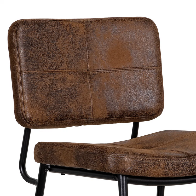 Pack 4 Taburete Piso Bar Dixon 68cm | Cuero Sintético Café