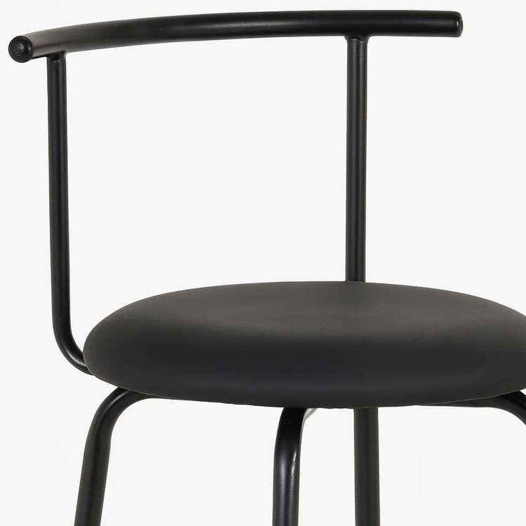 Taburete Alto Morton 65cm | Metal y Cuero Sintético