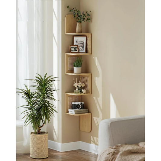 Estante Esquinero Viga | Estilo Rattan