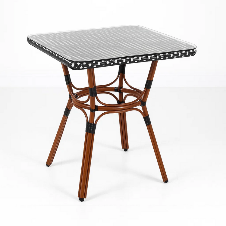 Mesa Bistro Parisino 70x70 | Metál y Rattan Sintético