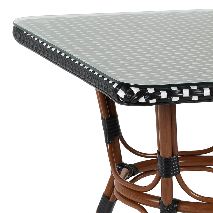 Mesa Bistro Parisino 70x70 | Metál y Rattan Sintético