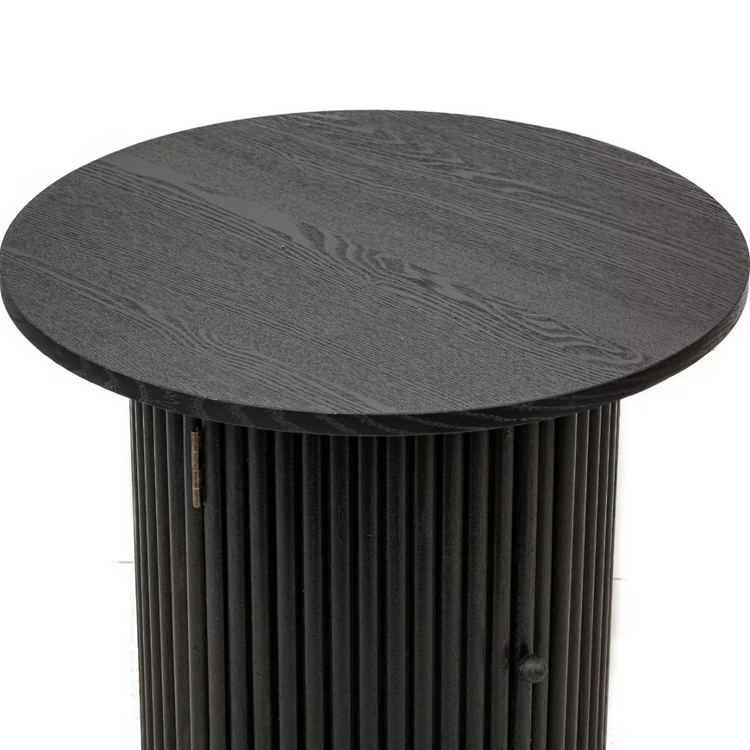 Mesa Auxiliar Redonda Karla D47 cm | Madera Negra