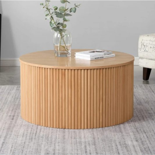 Mesa de Centro Redonda Aurora D80 cm | Madera Natural
