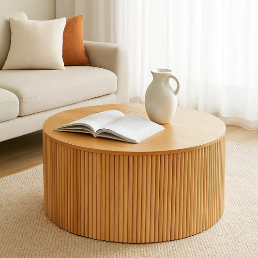 Mesa de Centro Redonda Aurora D80 cm | Madera Natural