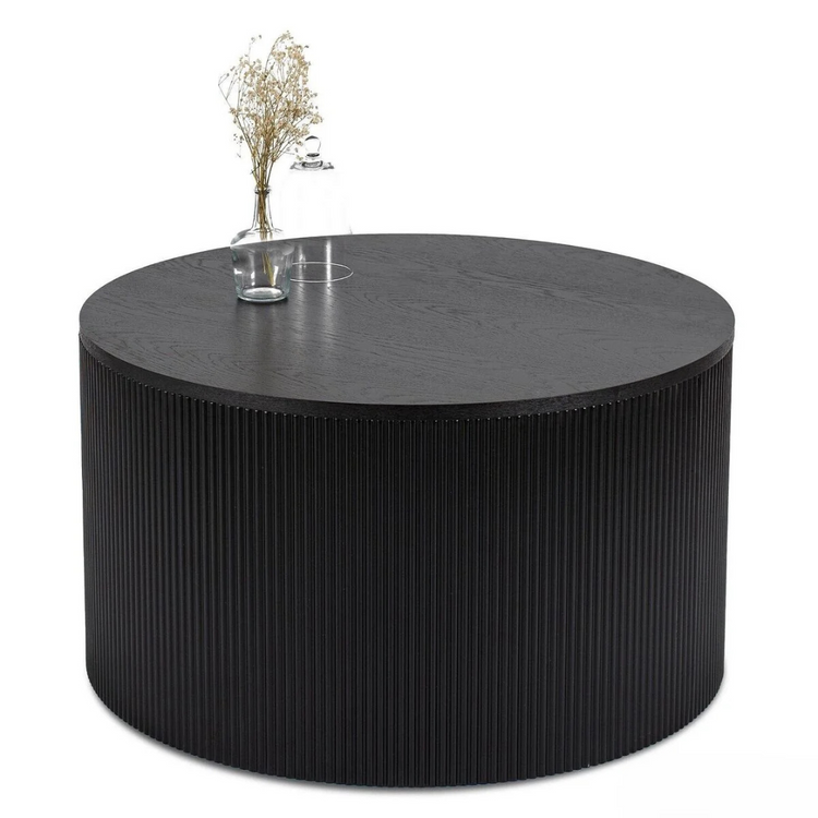 Mesa Centro Redonda Loretto Negra | Moderno y Minimalista