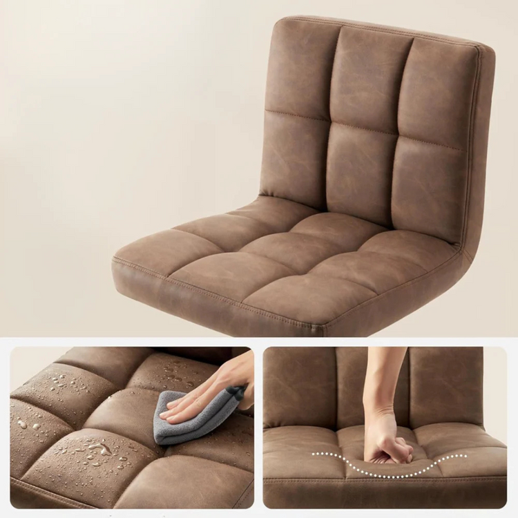 Pack 2 Taburetes Bar Cornell | Eco Cuero Café | Altura Regulable