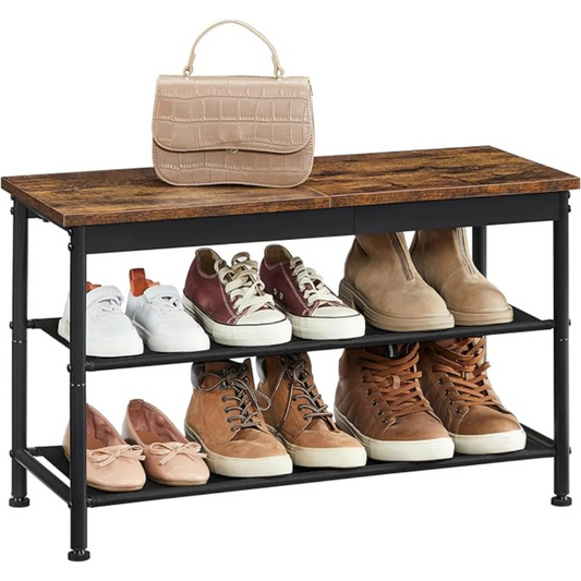 Mueble Zapatero Adena | Banco 3 Niveles con Diseño Industrial